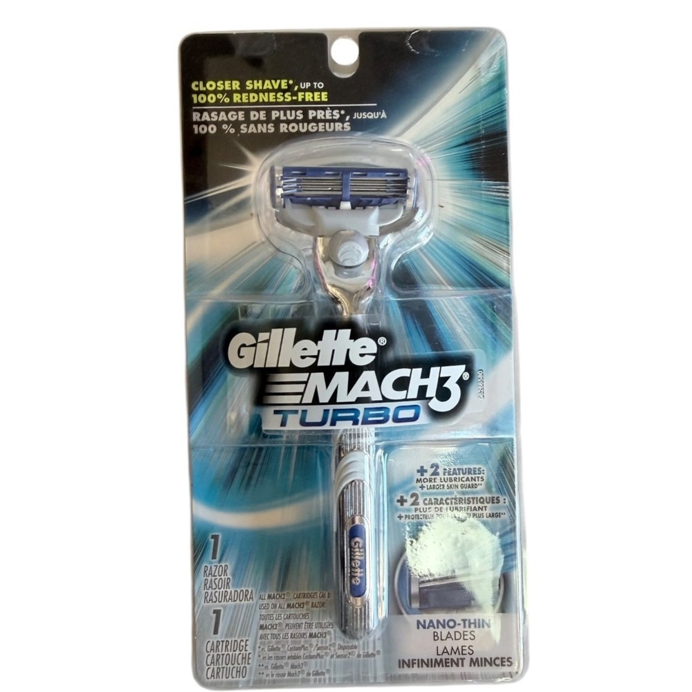 GILLETTE MACH3 Turbo Metal Razor Blade Refill Cartridge Metal Shaver Handle